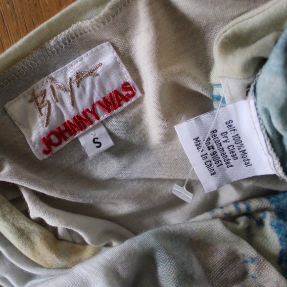 Biya by Johnny Was Multicolored Short Sleeve Long Oversized Boho Top Small - Picture 8 of 9